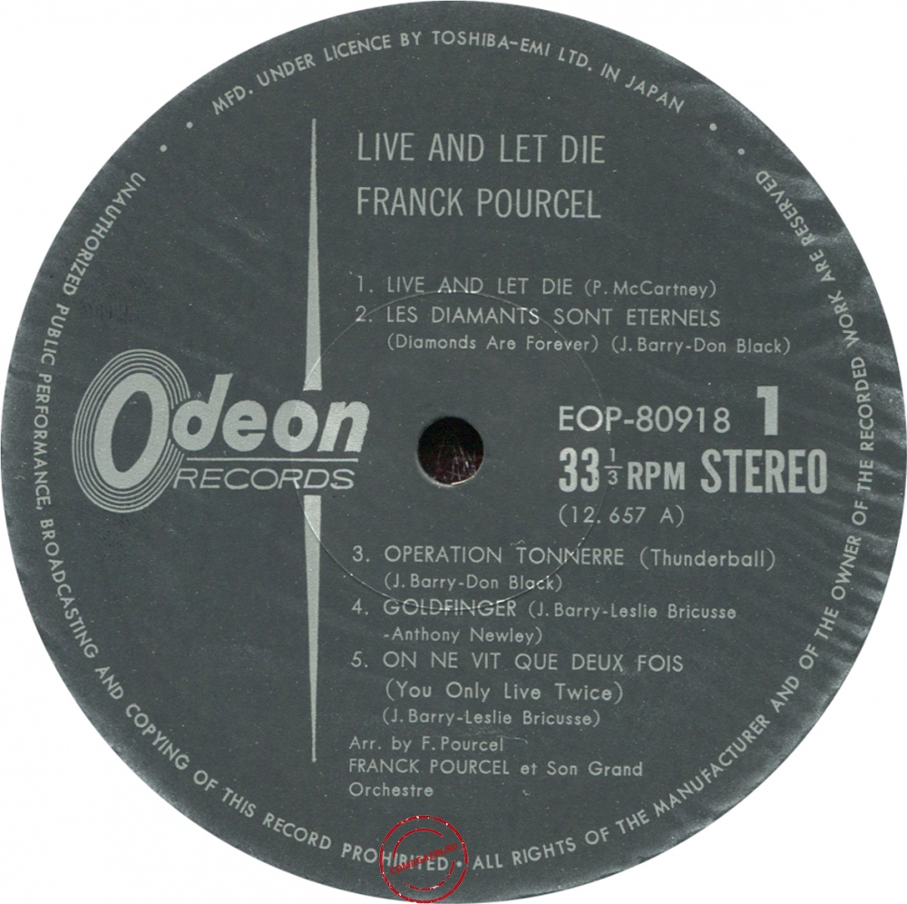 Оцифровка винила: Franck Pourcel (1973) Live And Let Die Оцифровка винила: Franck Pourcel (1973) Live And Let Die