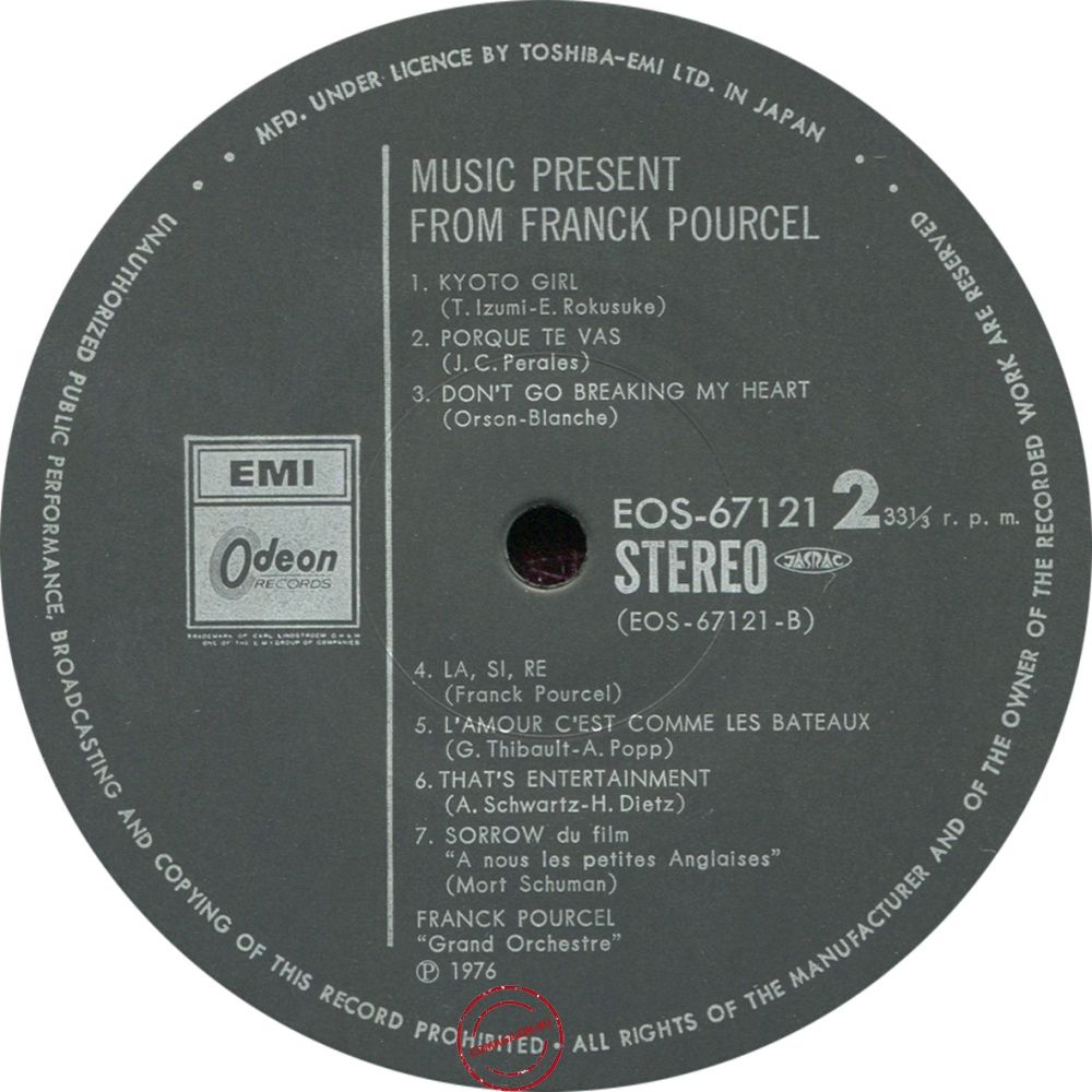 Оцифровка винила: Franck Pourcel (1976) Music Present