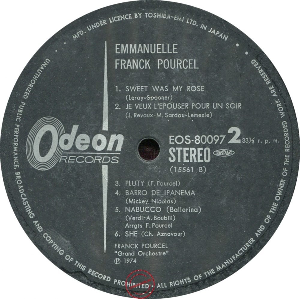 Оцифровка винила: Franck Pourcel (1974) Emmanuelle Оцифровка винила: Franck Pourcel (1974) Emmanuelle
