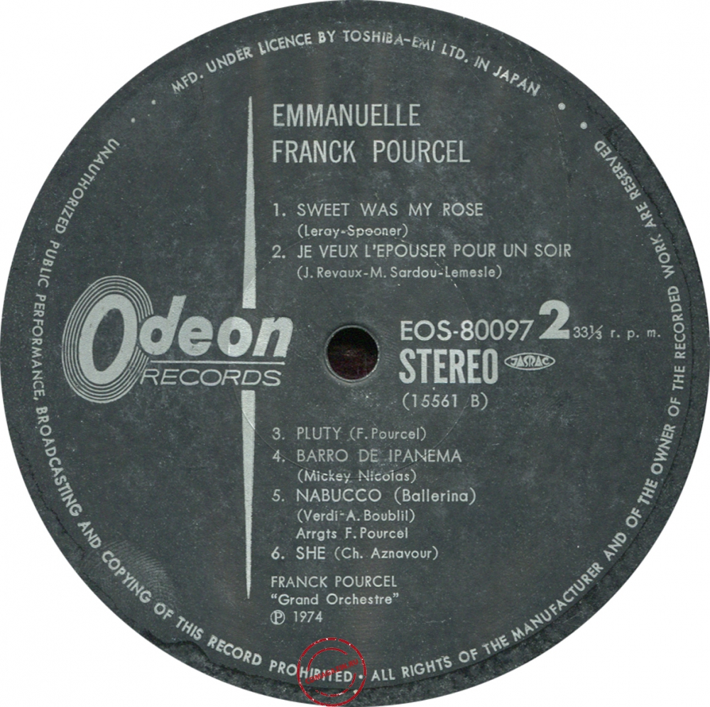 Оцифровка винила: Franck Pourcel (1974) Emmanuelle