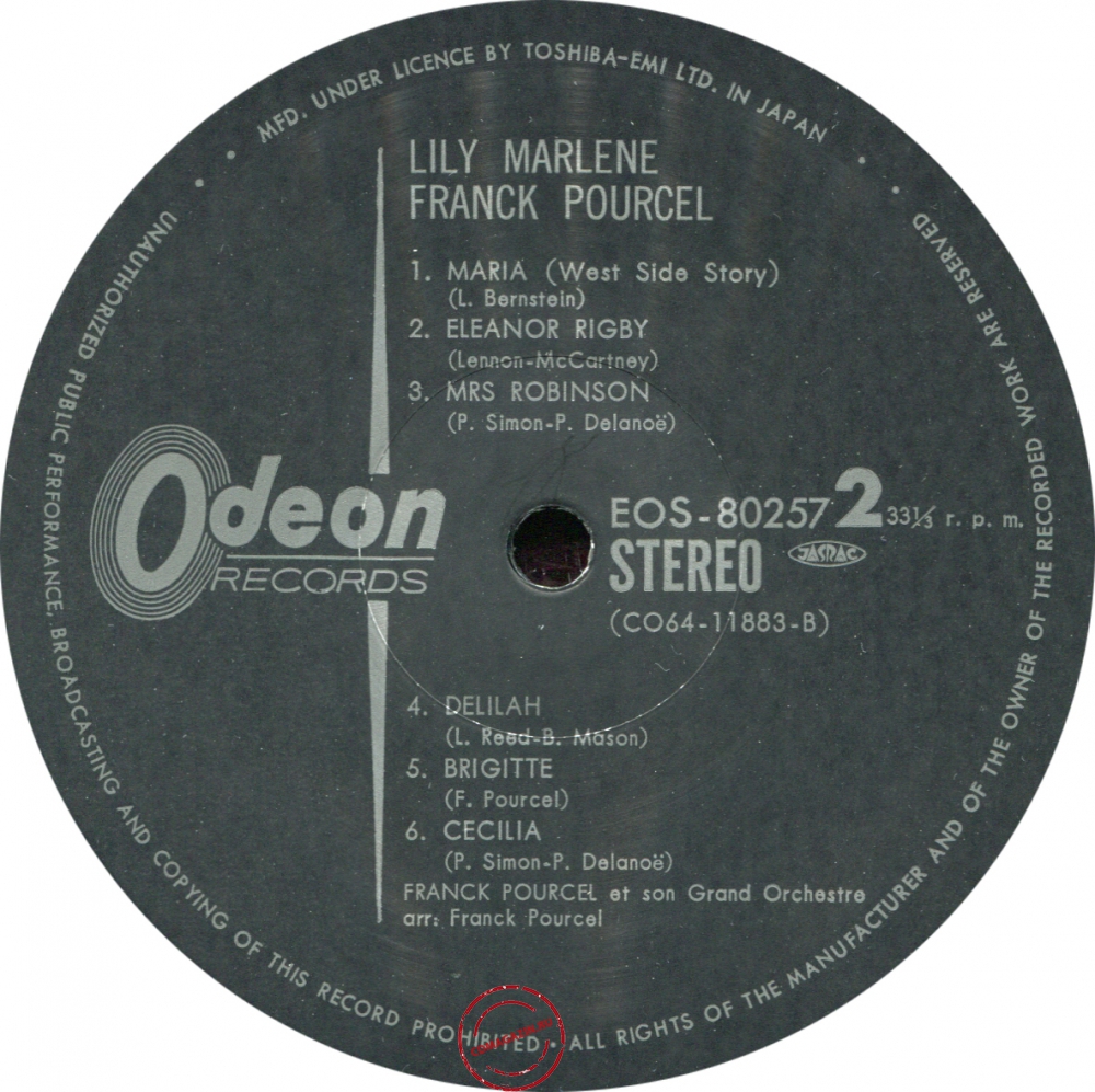 Оцифровка винила: Franck Pourcel (1972) Lily Marléne Оцифровка винила: Franck Pourcel (1972) Lily Marléne