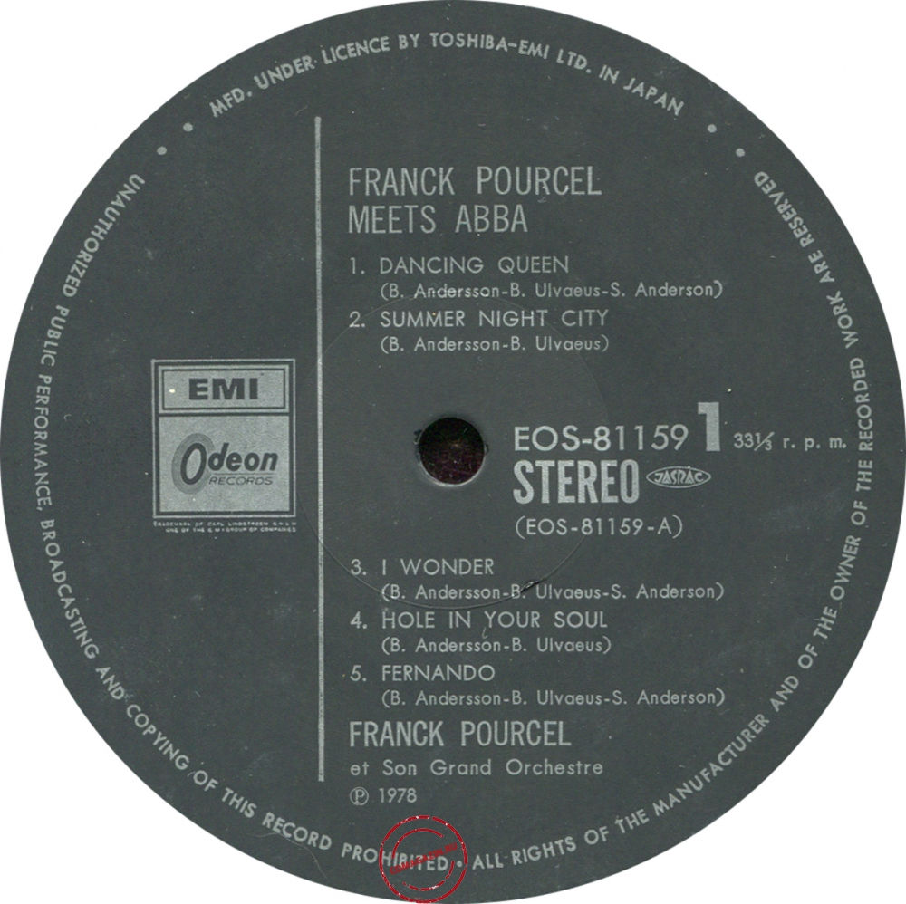 Оцифровка винила: Franck Pourcel (1978) Meets ABBA Оцифровка винила: Franck Pourcel (1978) Meets ABBA