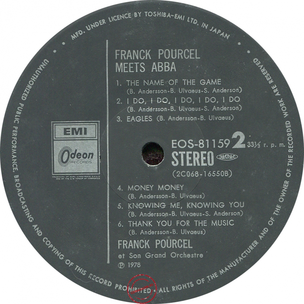 Оцифровка винила: Franck Pourcel (1978) Meets ABBA