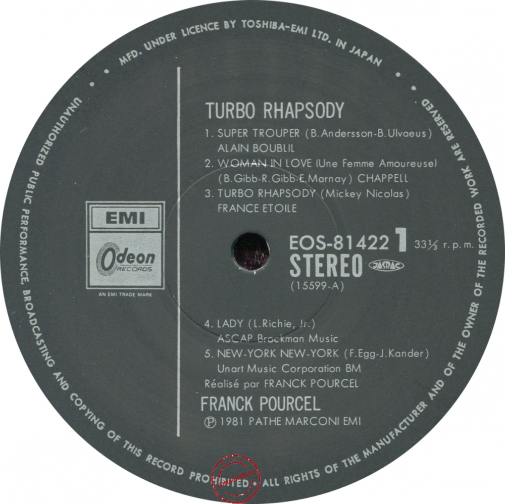 Оцифровка винила: Franck Pourcel (1981) Turbo Rhapsody Оцифровка винила: Franck Pourcel (1981) Turbo Rhapsody