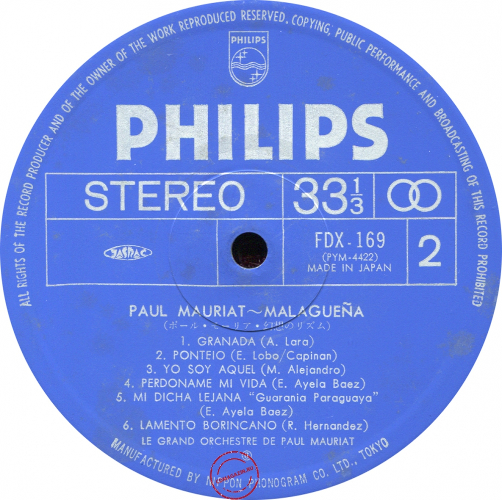 Оцифровка винила: Paul Mauriat (1975) Malaguena