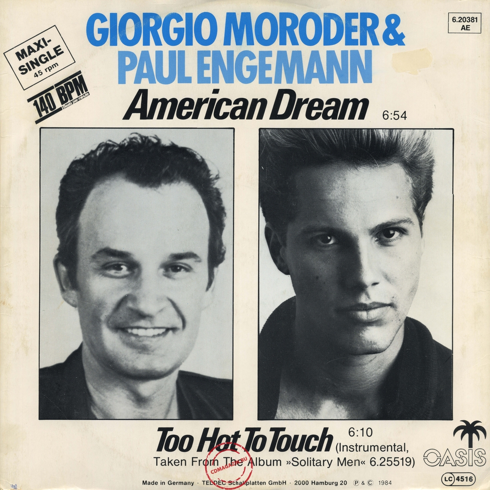 Оцифровка винила: Giorgio Moroder (1984) American Dream