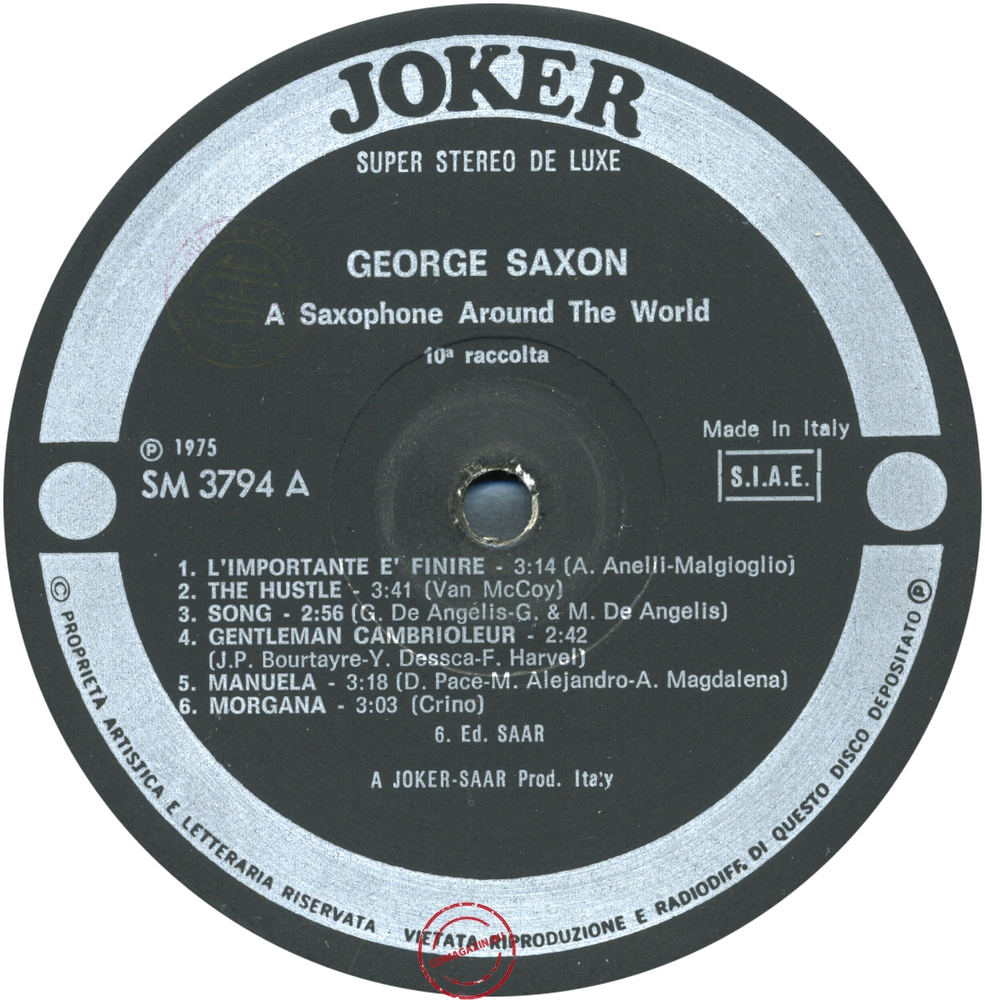 Оцифровка винила: George Saxon (1975) 10ª Raccolta Оцифровка винила: George Saxon (1975) 10ª Raccolta