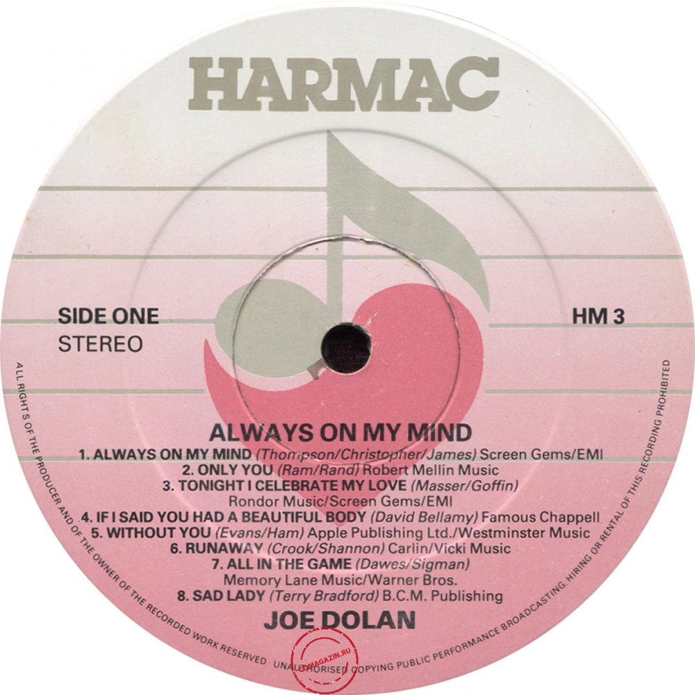 Оцифровка винила: Joe Dolan (1985) Always On My Mind