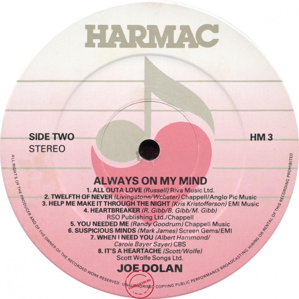 Оцифровка винила: Joe Dolan (1985) Always On My Mind