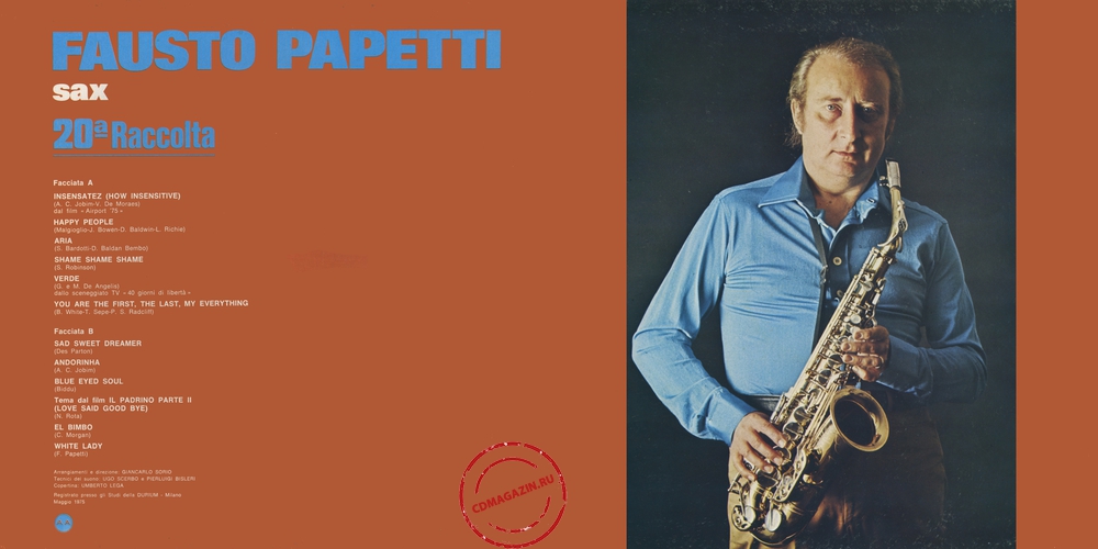 Оцифровка винила: Fausto Papetti (1975) 20a Raccolta Оцифровка винила: Fausto Papetti (1975) 20a Raccolta