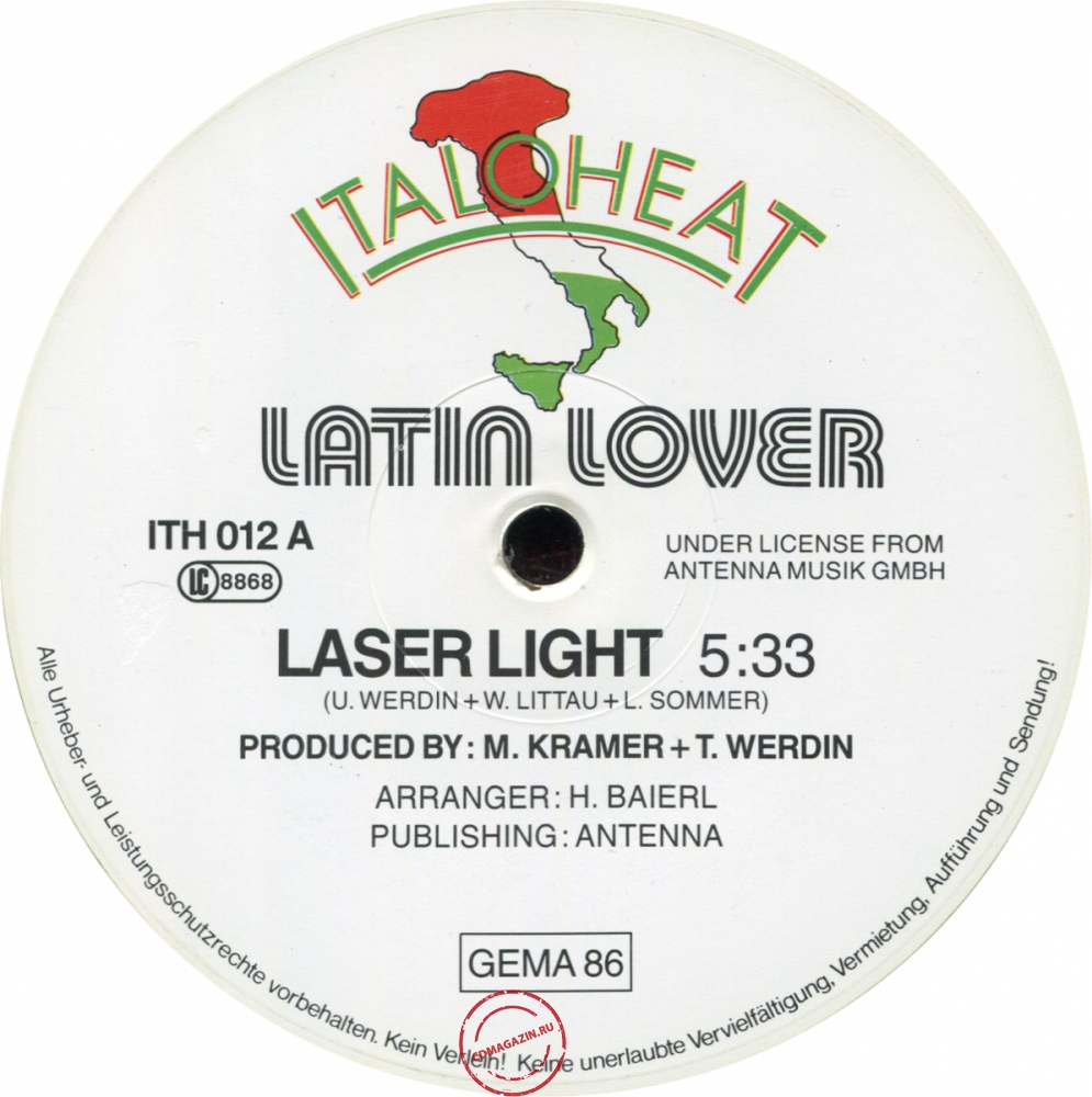 Оцифровка винила: Latin Lover (1986) Laser Light