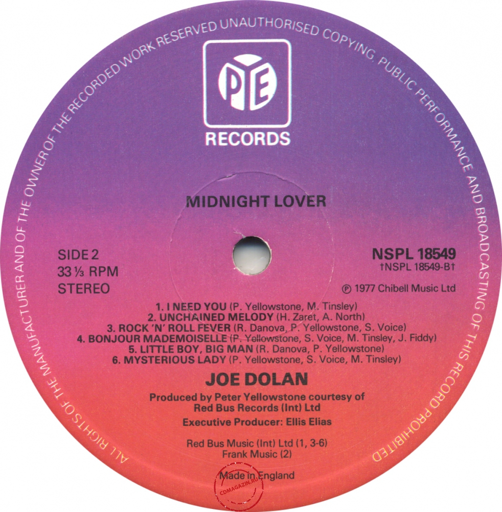 Оцифровка винила: Joe Dolan (1978) Midnight Lover Оцифровка винила: Joe Dolan (1978) Midnight Lover