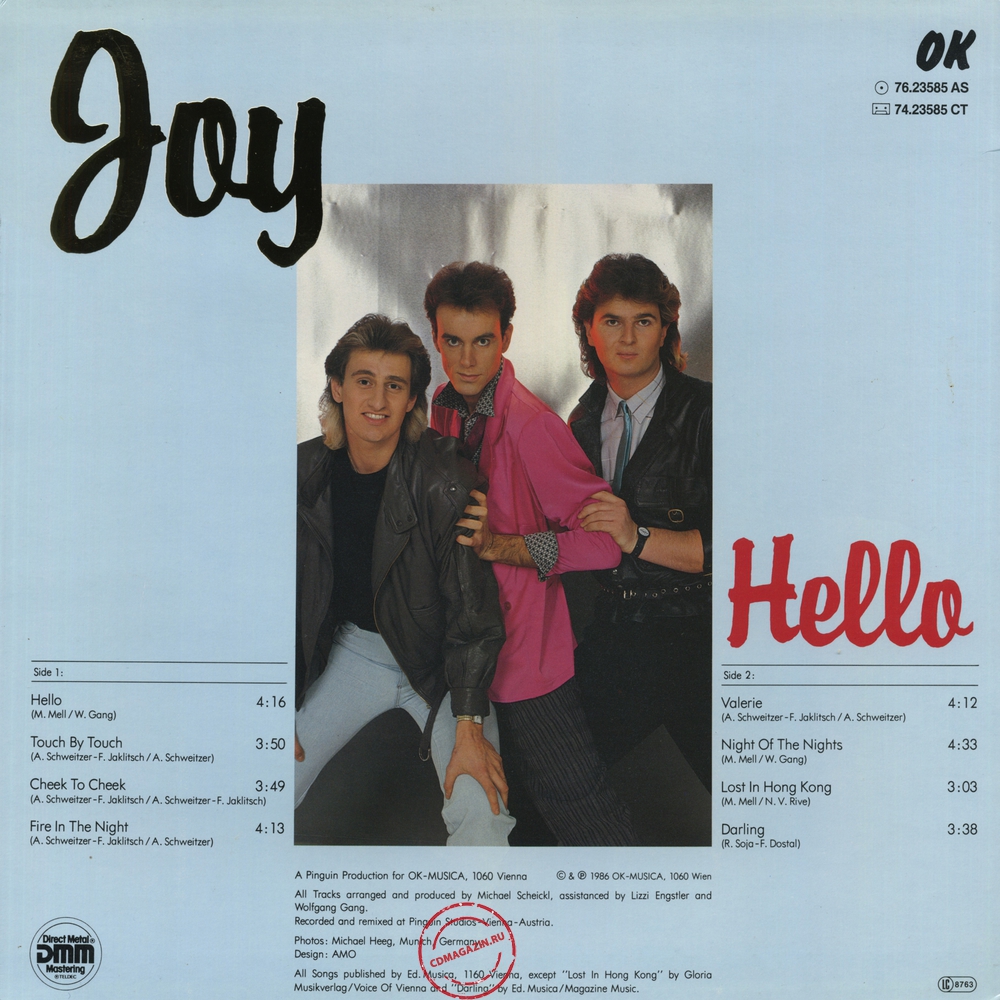 Оцифровка винила: Joy (9) (1986) Hello