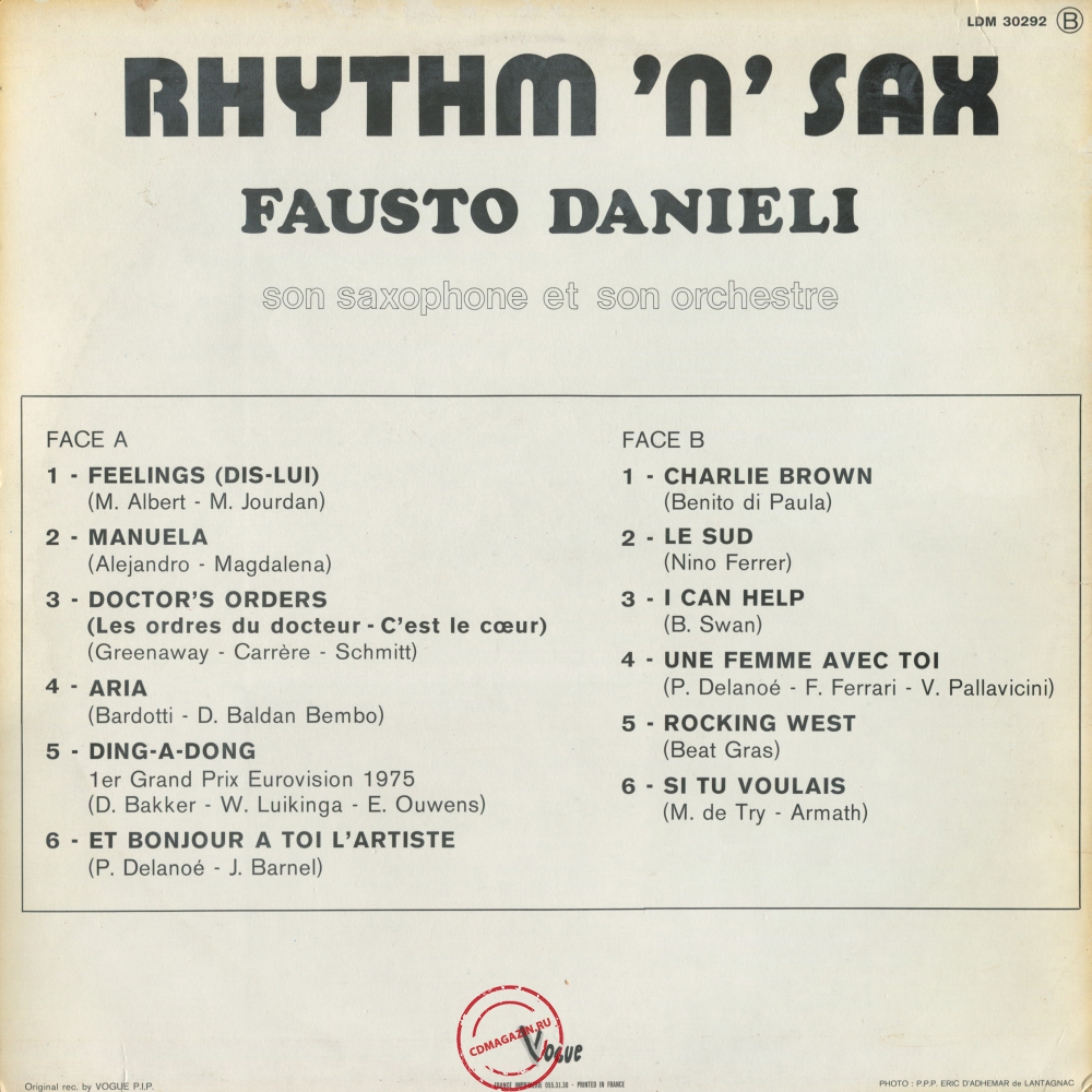 Оцифровка винила: Fausto Danieli (1975) Rhythm 'N' Sax