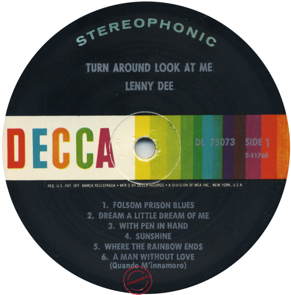 Оцифровка винила: Lenny Dee (2) (1969) Turn Around, Look At Me Оцифровка винила: Lenny Dee (2) (1969) Turn Around, Look At Me