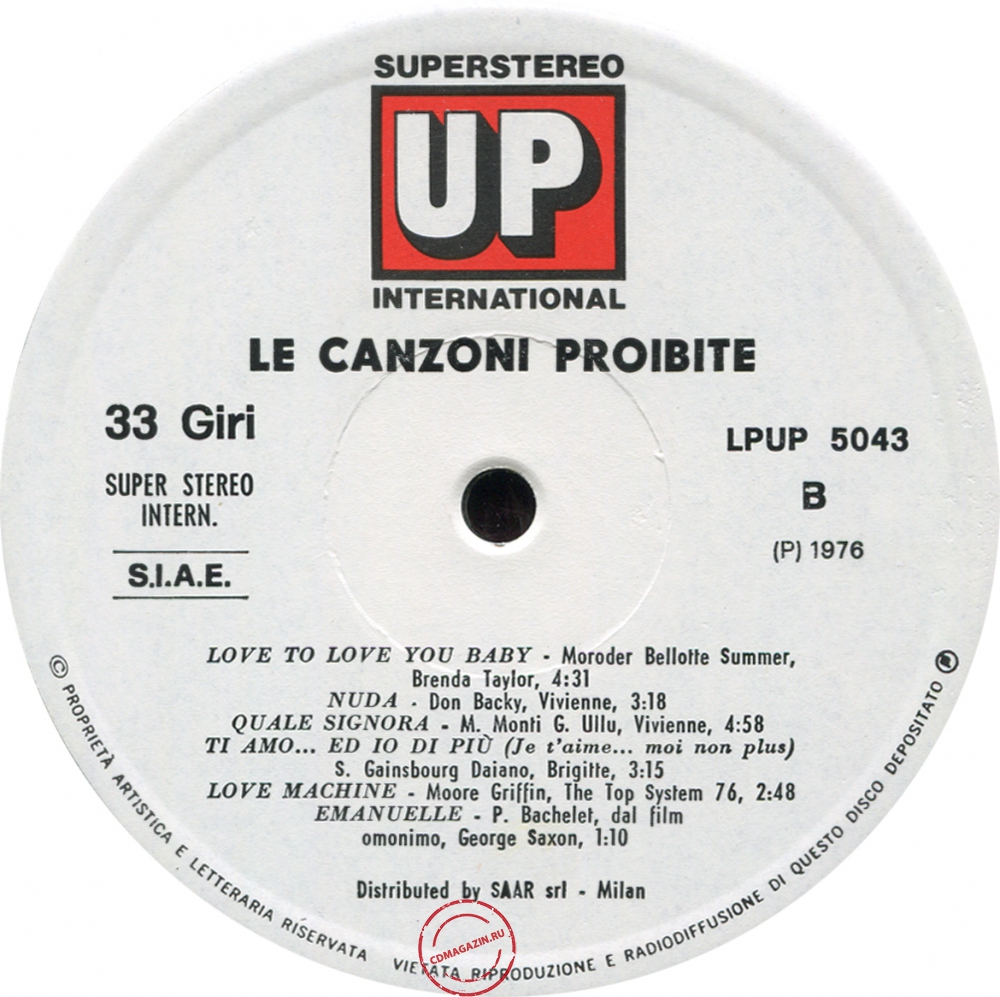 Оцифровка винила: VA Le Canzoni Proibite (1976) Vol. 1 Оцифровка винила: VA Le Canzoni Proibite (1976) Vol. 1