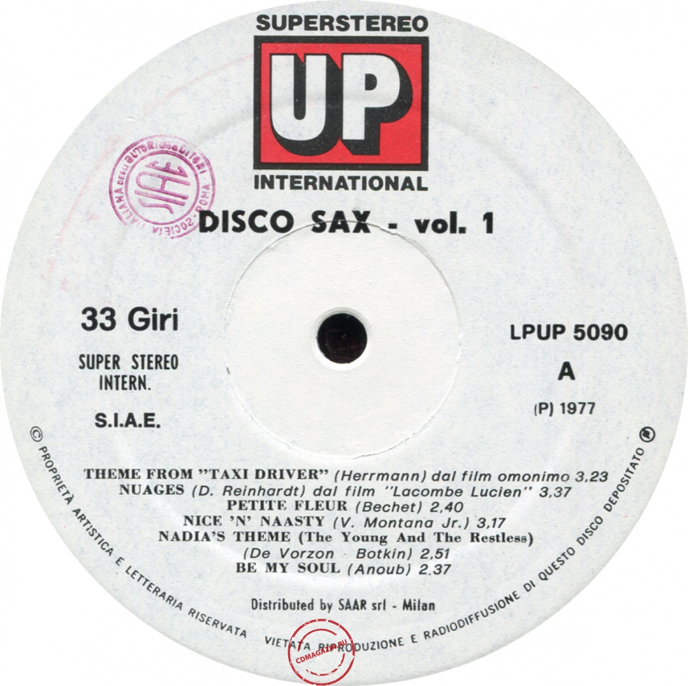 Оцифровка винила: VA Disco Sax (1977) Vol. 1