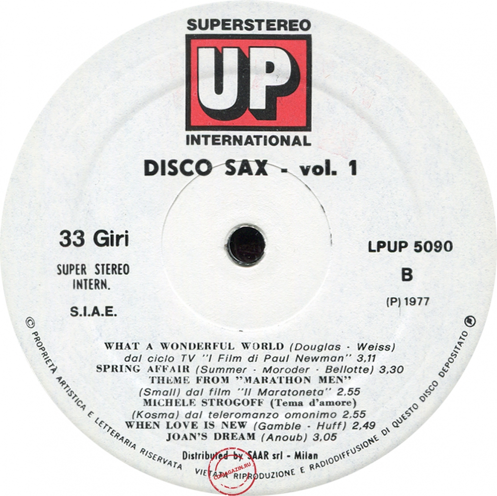 Оцифровка винила: VA Disco Sax (1977) Vol. 1