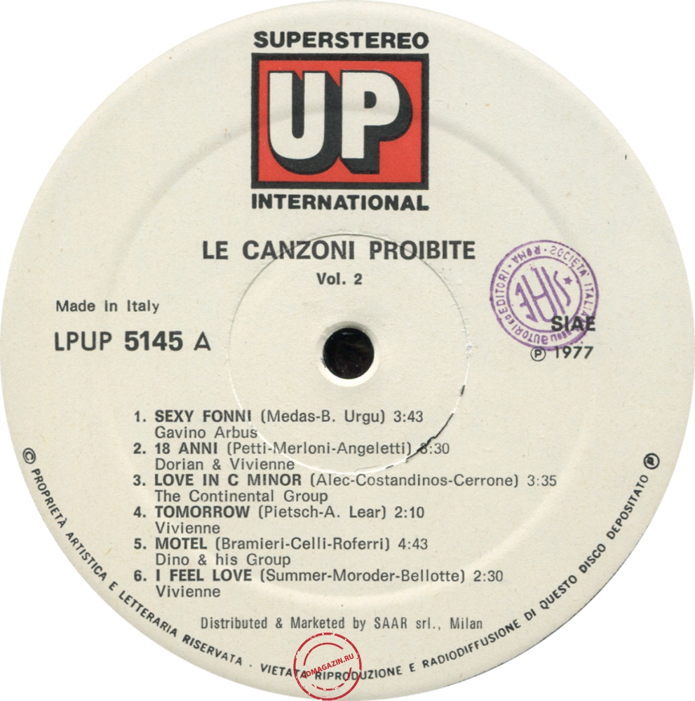 Оцифровка винила: VA Le Canzoni Proibite (1977) Vol. 2 Оцифровка винила: VA Le Canzoni Proibite (1977) Vol. 2