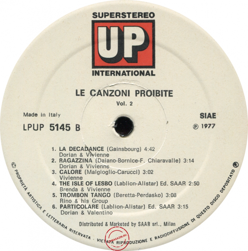 Оцифровка винила: VA Le Canzoni Proibite (1977) Vol. 2 Оцифровка винила: VA Le Canzoni Proibite (1977) Vol. 2