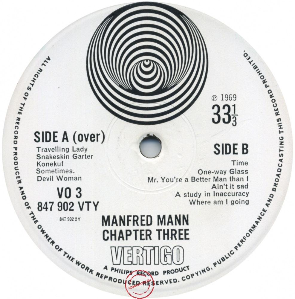 Оцифровка винила: Manfred Mann Chapter Three (1969) Manfred Mann Chapter Three Оцифровка винила: Manfred Mann Chapter Three (1969) Manfred Mann Chapter Three