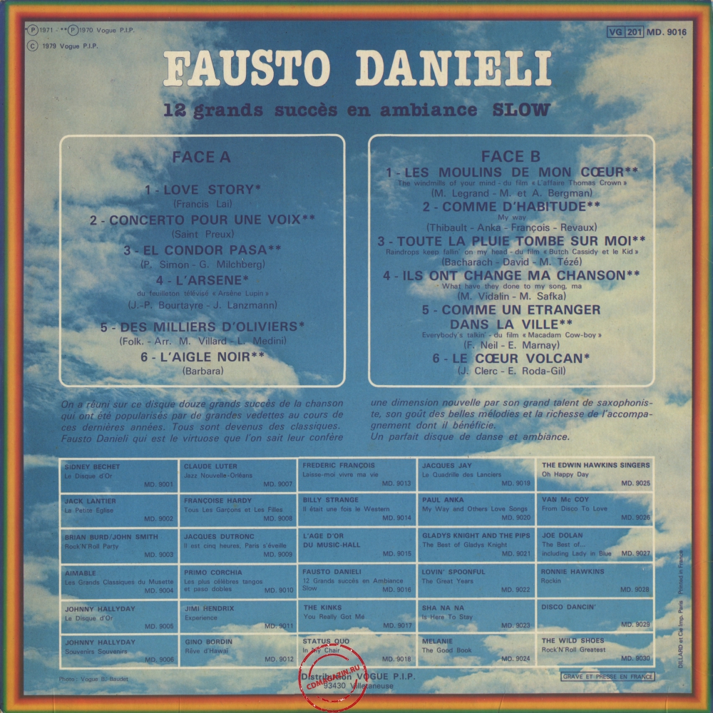Оцифровка винила: Fausto Danieli (1979) 12 Grands Succes En Ambiance Slow Оцифровка винила: Fausto Danieli (1979) 12 Grands Succes En Ambiance Slow