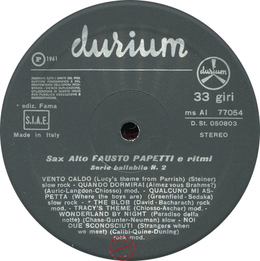 Оцифровка винила: Fausto Papetti (1961) 2a Raccolta Оцифровка винила: Fausto Papetti (1961) 2a Raccolta