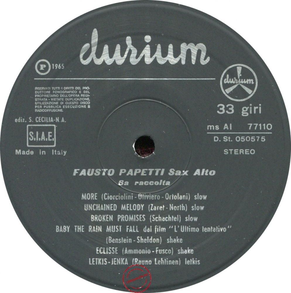 Оцифровка винила: Fausto Papetti (1965) 6a Raccolta Оцифровка винила: Fausto Papetti (1965) 6a Raccolta