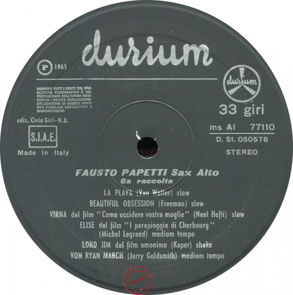 Оцифровка винила: Fausto Papetti (1965) 6a Raccolta Оцифровка винила: Fausto Papetti (1965) 6a Raccolta