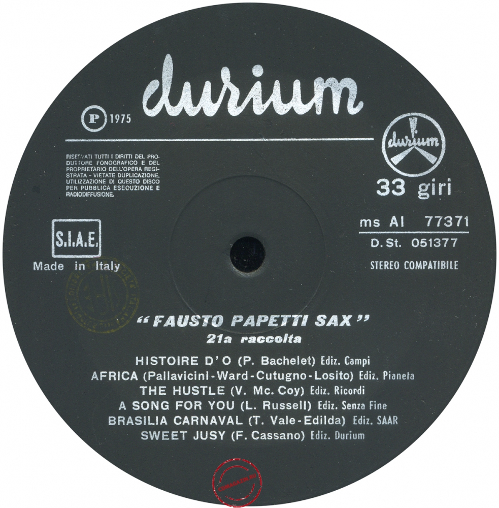 Оцифровка винила: Fausto Papetti (1975) 21a Raccolta Оцифровка винила: Fausto Papetti (1975) 21a Raccolta