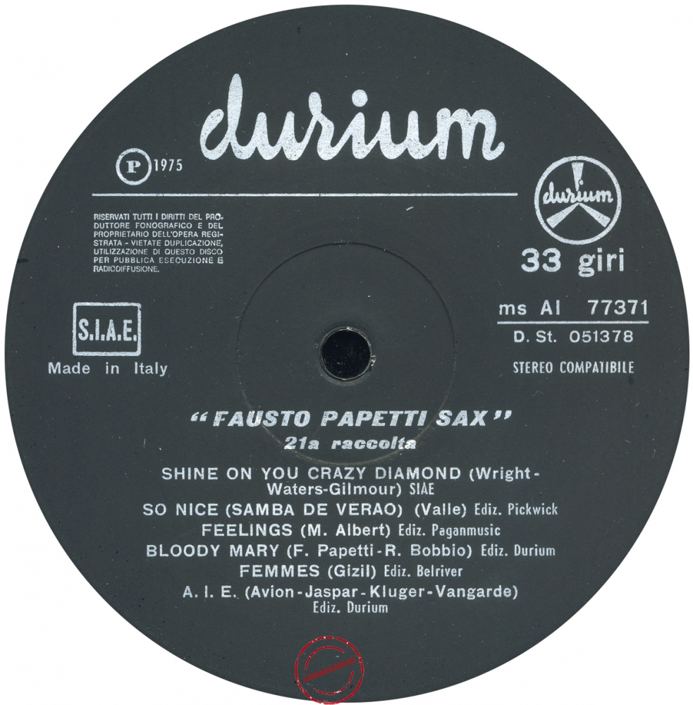 Оцифровка винила: Fausto Papetti (1975) 21a Raccolta Оцифровка винила: Fausto Papetti (1975) 21a Raccolta