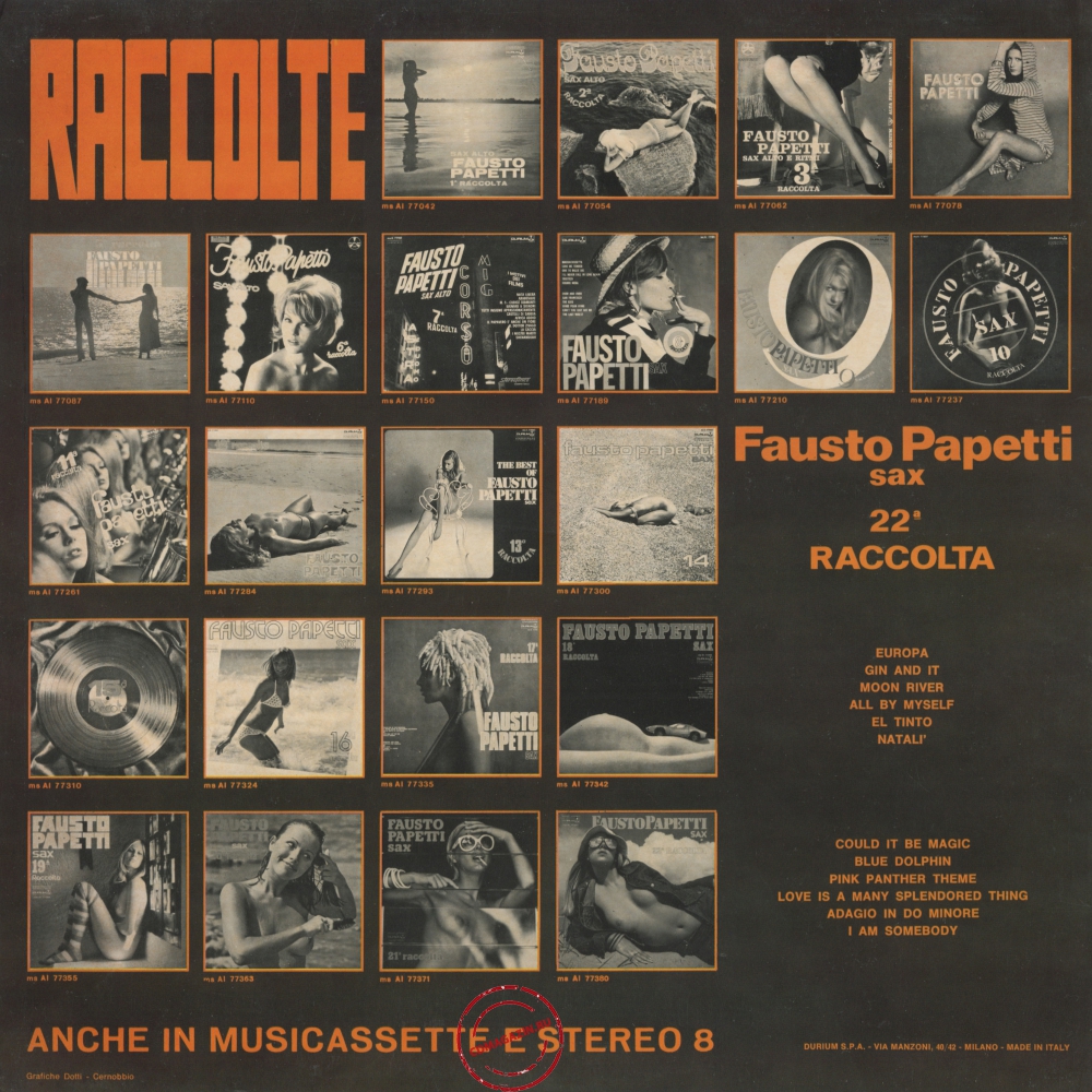 Оцифровка винила: Fausto Papetti (1976) 22a Raccolta Оцифровка винила: Fausto Papetti (1976) 22a Raccolta