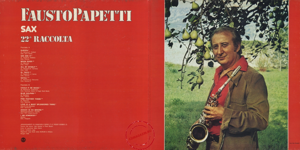 Оцифровка винила: Fausto Papetti (1976) 22a Raccolta