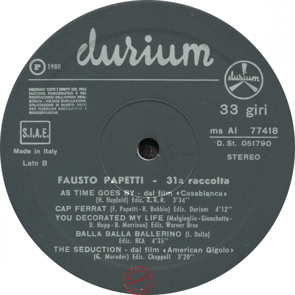 Оцифровка винила: Fausto Papetti (1980) 31a Raccolta Оцифровка винила: Fausto Papetti (1980) 31a Raccolta
