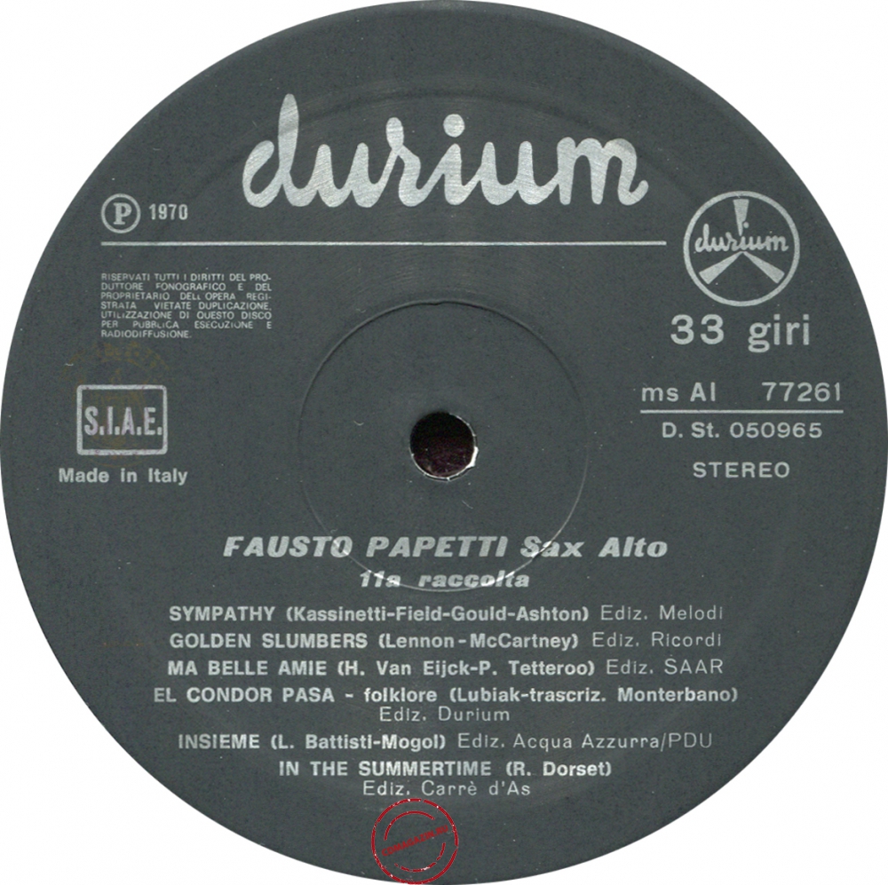 Оцифровка винила: Fausto Papetti (1970) 11a Raccolta Оцифровка винила: Fausto Papetti (1970) 11a Raccolta