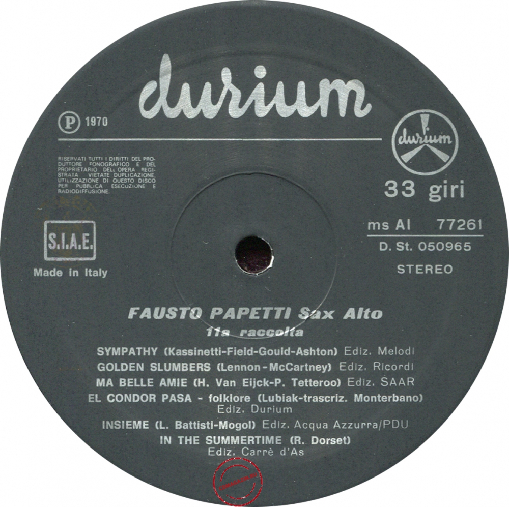 Оцифровка винила: Fausto Papetti (1970) 11a Raccolta