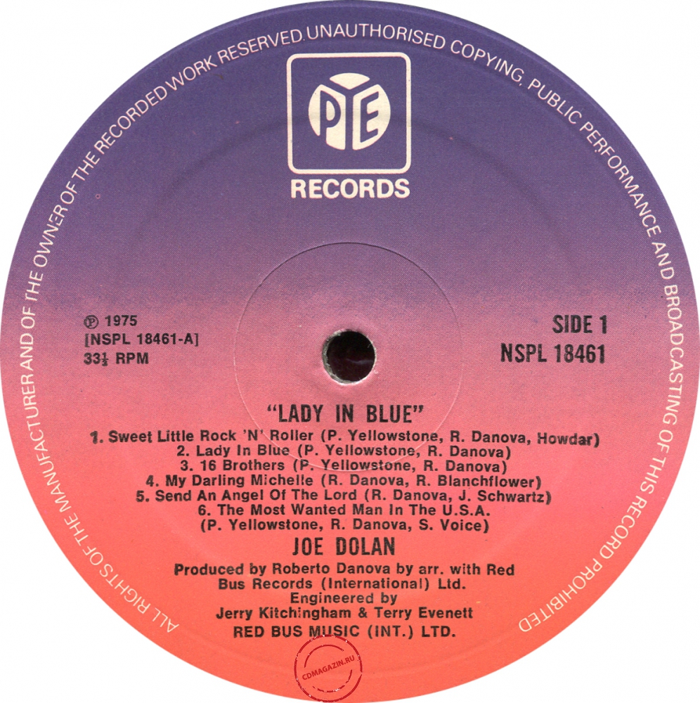 Оцифровка винила: Joe Dolan (1975) Lady In Blue Оцифровка винила: Joe Dolan (1975) Lady In Blue