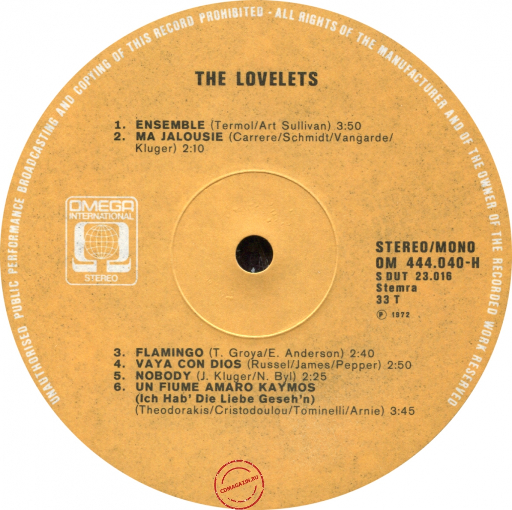 Оцифровка винила: Lovelets (1972) The Lovelets Оцифровка винила: Lovelets (1972) The Lovelets