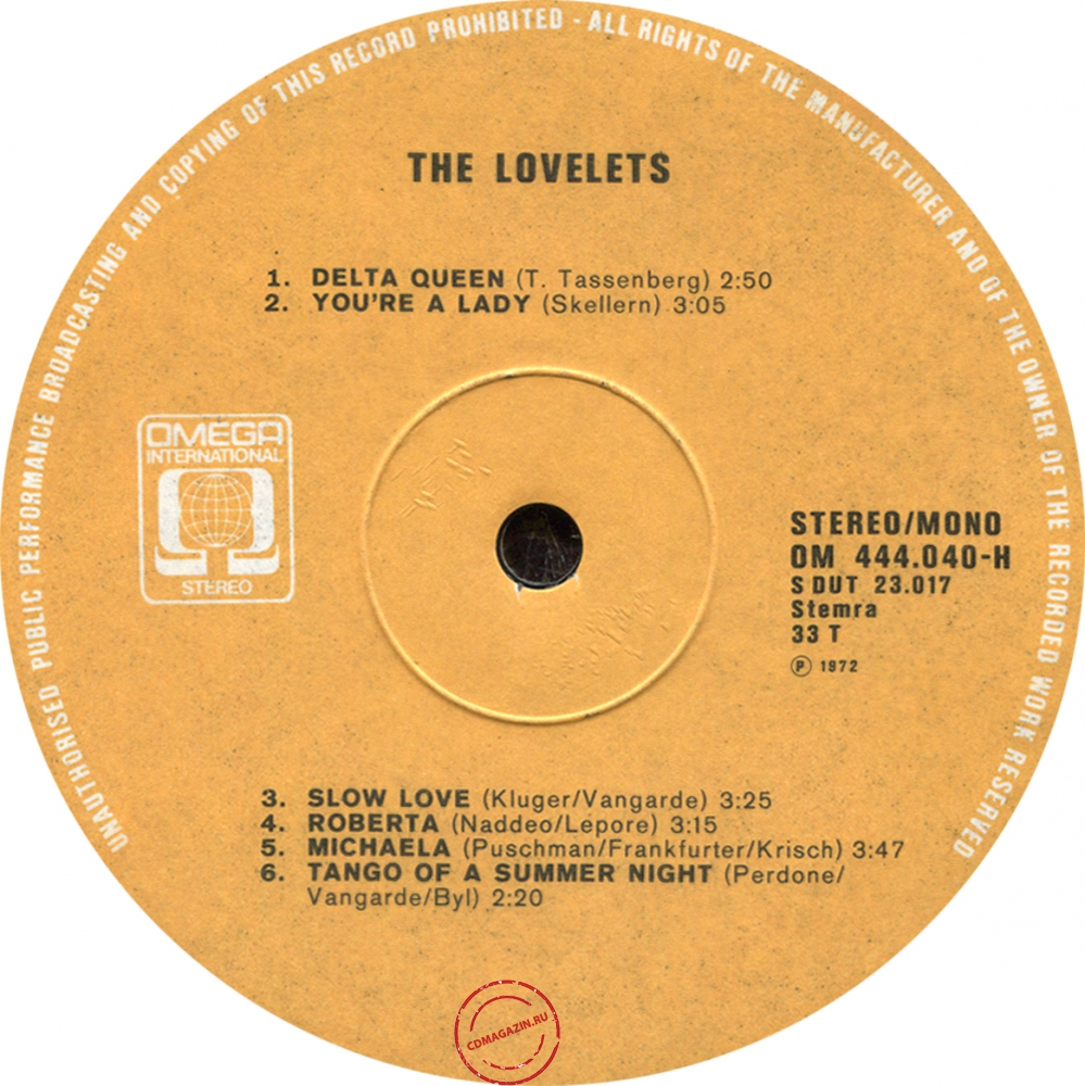 Оцифровка винила: Lovelets (1972) The Lovelets Оцифровка винила: Lovelets (1972) The Lovelets