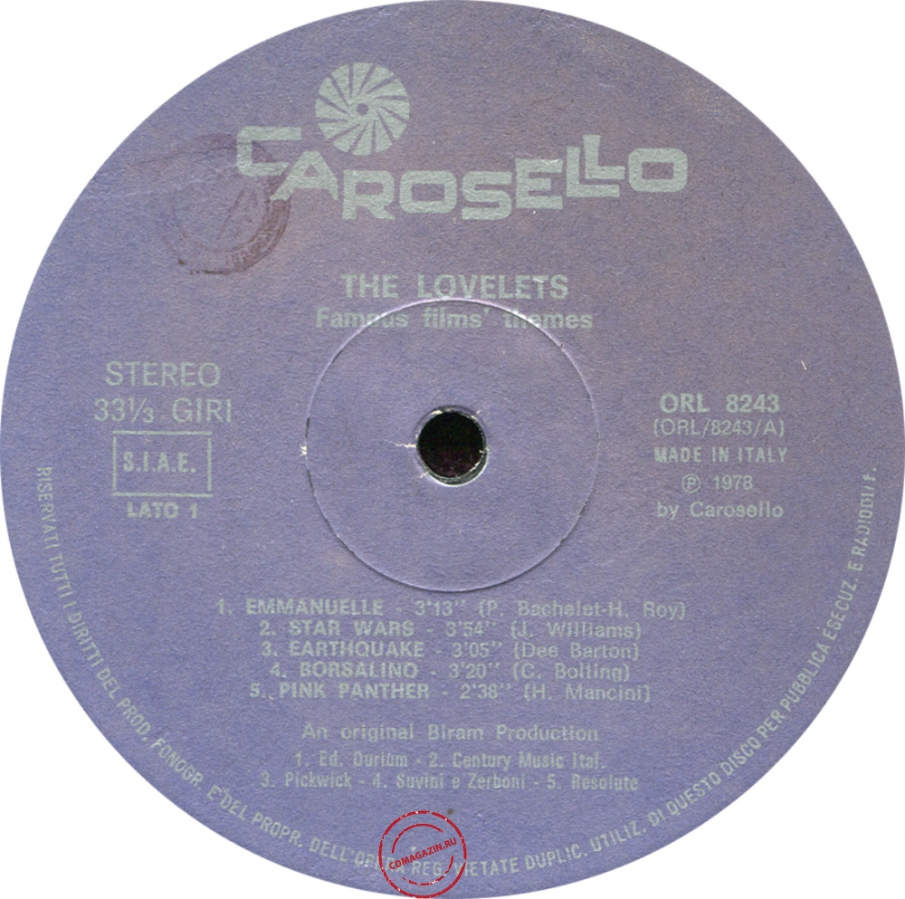 Оцифровка винила: Lovelets (1978) Famous Films' Themes Оцифровка винила: Lovelets (1978) Famous Films' Themes