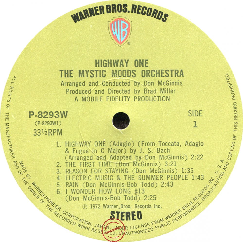 Оцифровка винила: Mystic Moods Orchestra (1972) Highway One