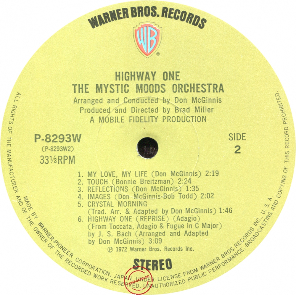 Оцифровка винила: Mystic Moods Orchestra (1972) Highway One