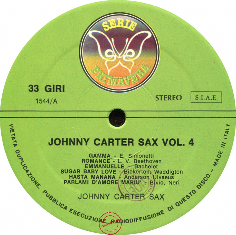 Оцифровка винила: Johnny Carter (8) (1974) Johnny Carter Sax Vol. 4