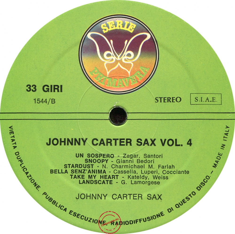 Оцифровка винила: Johnny Carter (8) (1974) Johnny Carter Sax Vol. 4