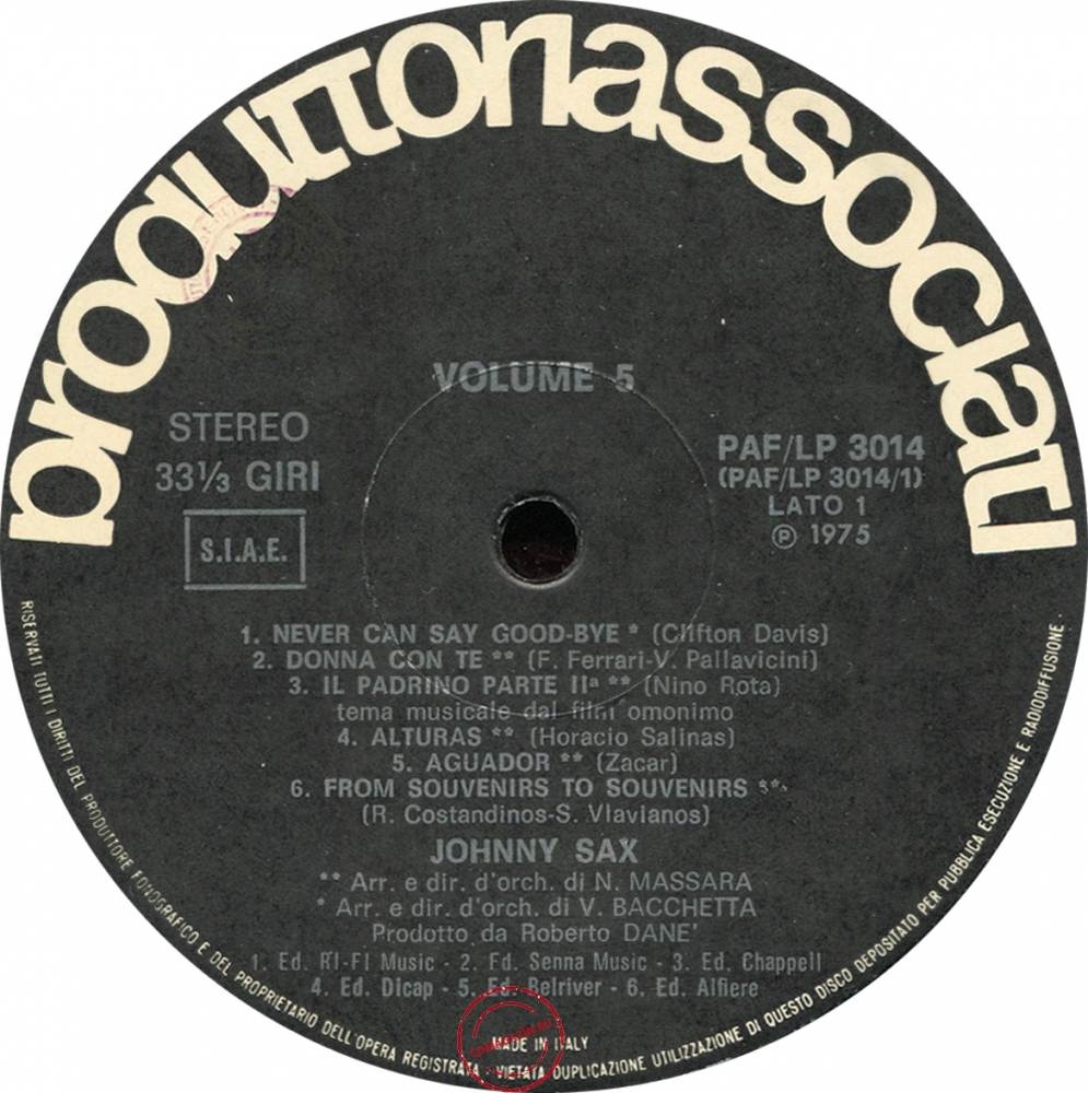 Оцифровка винила: Johnny Sax (1975) Vol/5 Оцифровка винила: Johnny Sax (1975) Vol/5