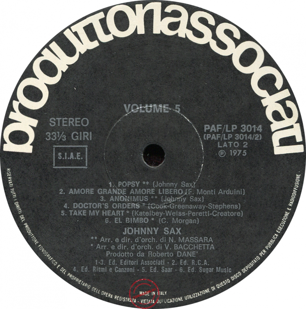 Оцифровка винила: Johnny Sax (1975) Vol/5 Оцифровка винила: Johnny Sax (1975) Vol/5