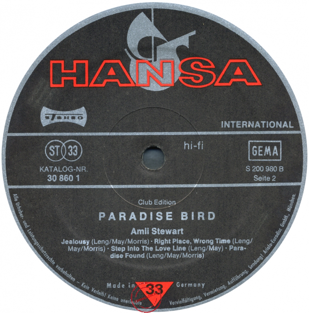 Оцифровка винила: Amii Stewart (1979) Paradise Bird Оцифровка винила: Amii Stewart (1979) Paradise Bird