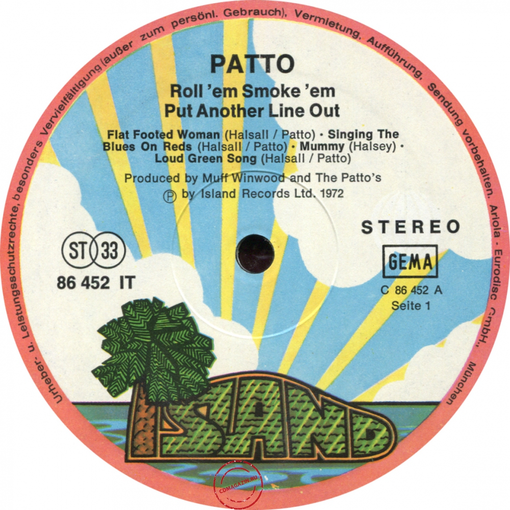 Оцифровка винила: Patto (2) (1972) Roll 'Em Smoke 'Em Put Another Line Out