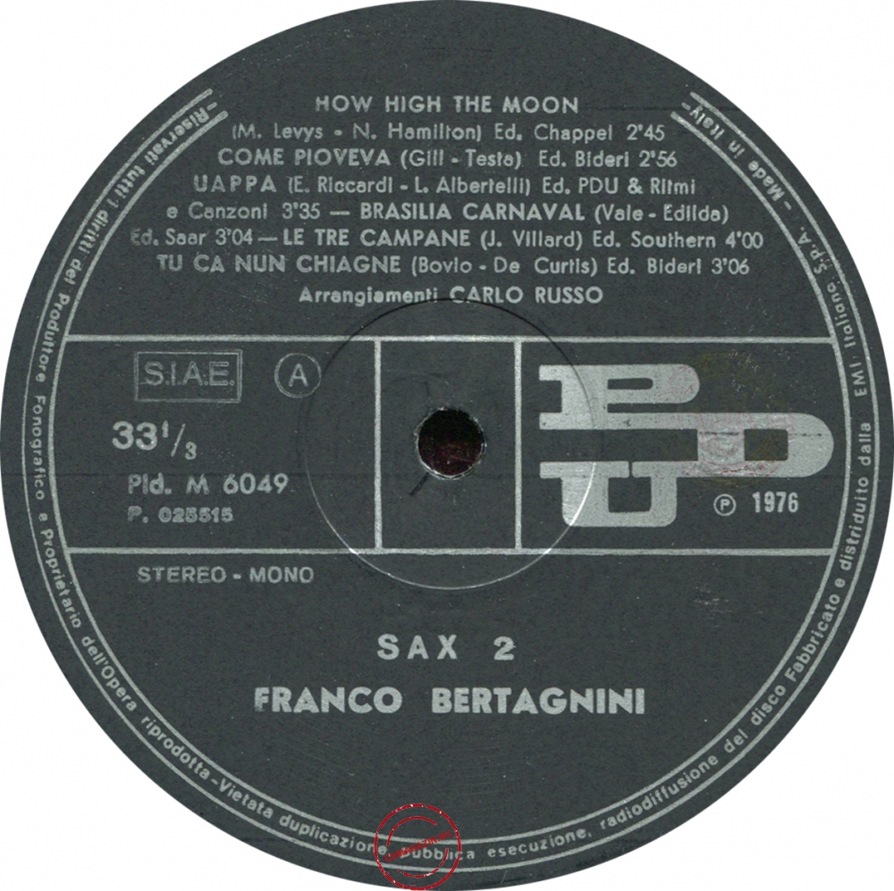 Оцифровка винила: Franco Bertagnini (1976) Sax 2 Оцифровка винила: Franco Bertagnini (1976) Sax 2