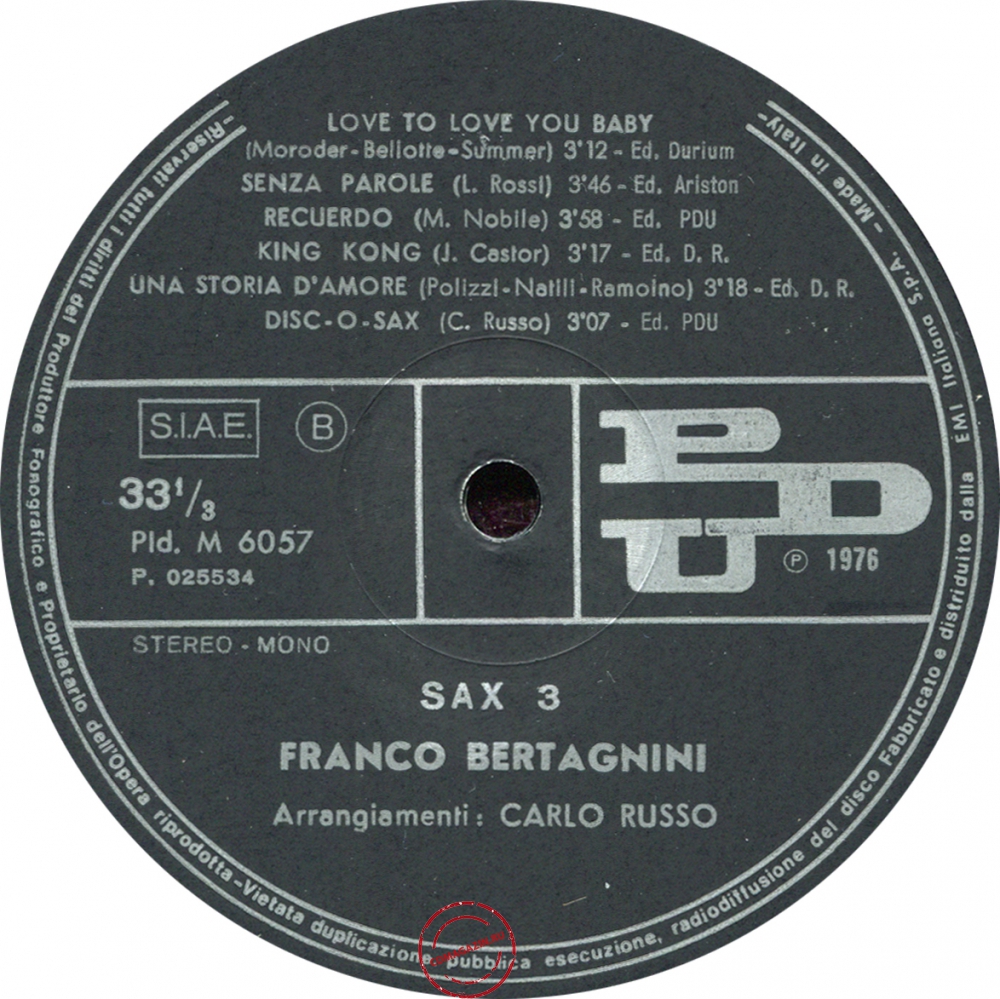 Оцифровка винила: Franco Bertagnini (1976) Sax 3 Оцифровка винила: Franco Bertagnini (1976) Sax 3